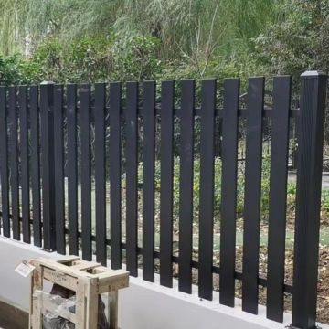 Ready-to-Ship Commercial Grade Aluminum Privacy Fence with Decorative Vertical Slat Design in Australian Style