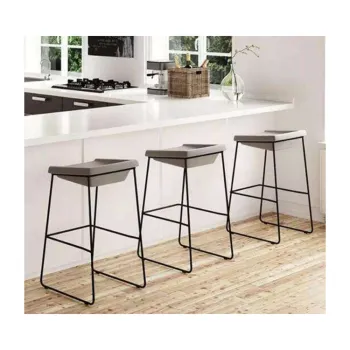 2023 Modern Metal High Bar Stool with Backrest