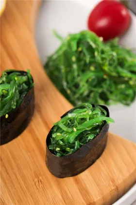 sushi food seaweed salad with sesame seed