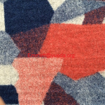 multi-colored map patchwork jacquard design pint pattern boiled wool knit fabric