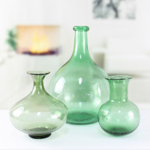 Wholesale Recycled Green Bubbled Flower Glass Vases