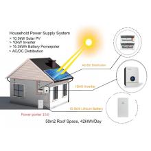 15kWh Battery Storage System anf 10kW Solar PV for Household Power Supply