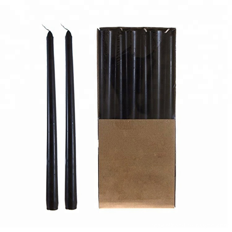 Black Taper Candles 12 Inch Tall Unscented
