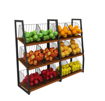 Cremalheira de exposição de frutas e vegetais de metal