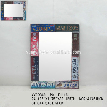 vintage plate design metal wall mirror