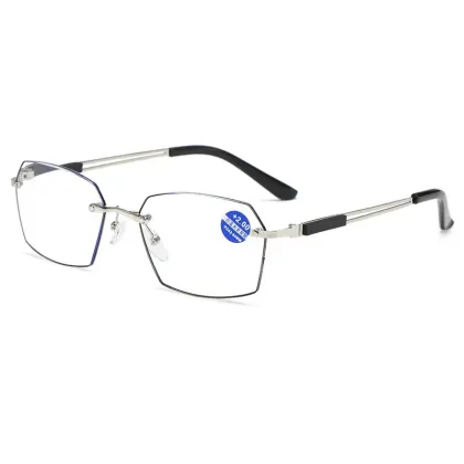 High End Rimless Reading Glasses - Lightweight Anti-Blue Light Eyewear for Men and Women