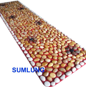 Pebble Foot Massage Mat 40*150mm RED blanket Smooth Colorful Natural Stone