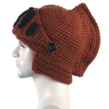 Cappello maschera gladiatore lavorato a maglia cavaliere romano