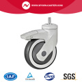 All Plastic Medical wheel Threaded caster with brake Casters