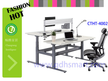 .Electric Lifting Table with 3 columns & Wheels Strong Aluminum alloy material frame