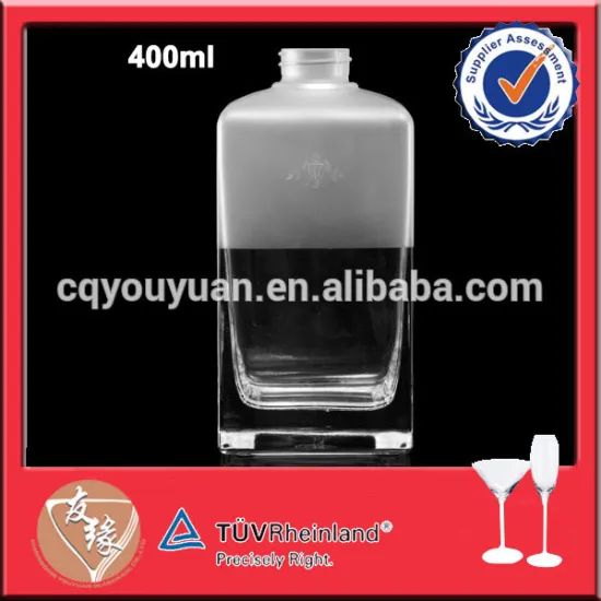 High grade square glass perfume bottle suppliers 400ml