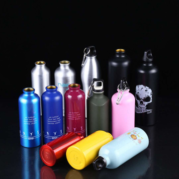 Portable aluminum bottle with screw caps