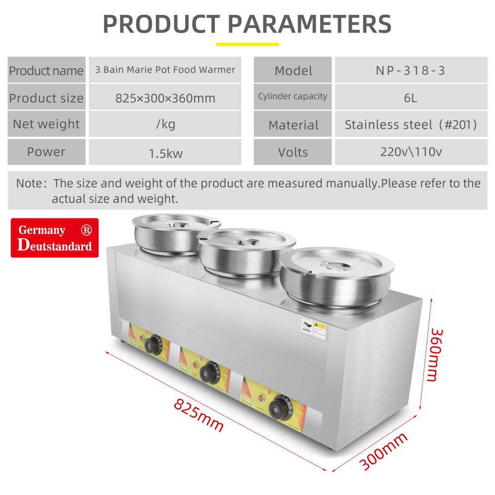 Sauce chauffeur bain marie 3 réservoir