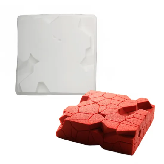 French Dessert Silicone Mousse Mold - Cracked Ground Cake with Aromatherapy Grinder