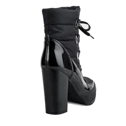 platform shoelace cotton warm ankle women boots