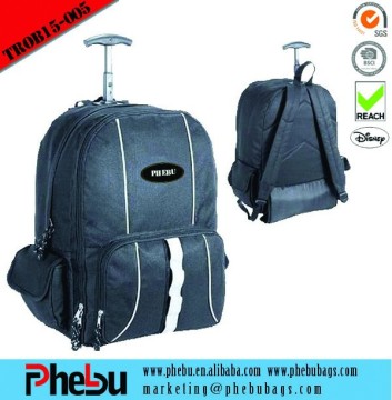 Hot sale black wheeled eminent trolley backpack bag( TROB15-005)