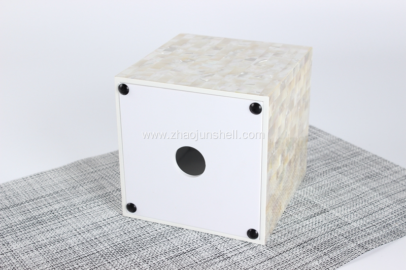 White Mother of Pearl Facial Tissue Box Design