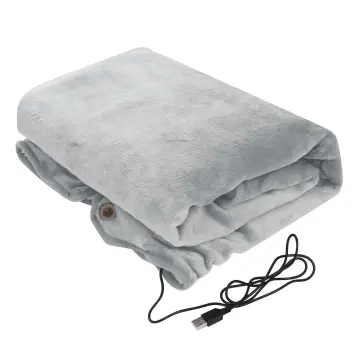 Washable USB Heated Plush Throw Blanket with Buckle