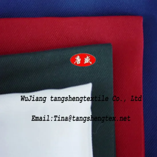 Recycled polyester 150D gabardine fabric plain dyed twill PU coated