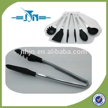 stainless steel silicone handle food tongs