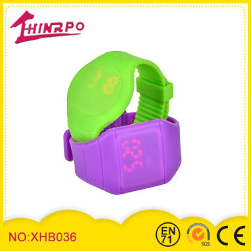 Multi-function colorful elastic silicone watch strap flat silicone sport watch for women