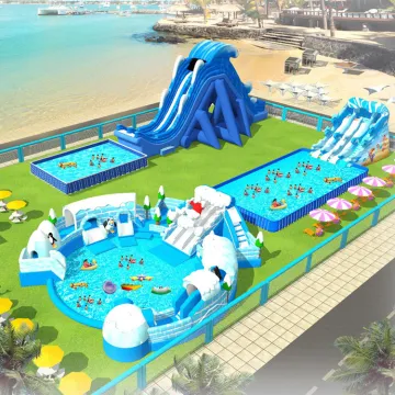 blow up water park slide playground equipment with swimming pool for adult and kids