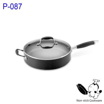 Very useful stamped Aluminum nonstick saute pan with soft touch handle
