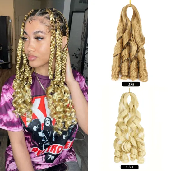 Synthetic material crochet loose wave tape blonde curly permanent recycled packaging 613 synthetic hair braids hair extensions