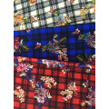 Check Flower Rayon Poplin 45S Light Printing Fabric