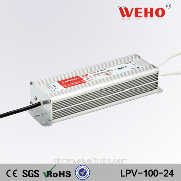 Aluminum case 24v single output power supply 100w waterproof led driver 24v lpv