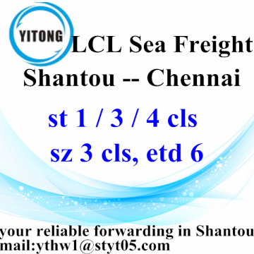 LCL Servicios Logísticos de Shantou a Chennai