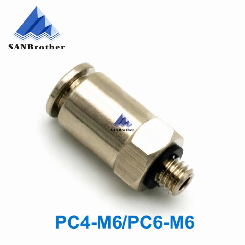3D Printer Pneumatic Fittings PC4-M6,PC6-M6 For 4mm,6mm PTFE Tube Connector Coupler