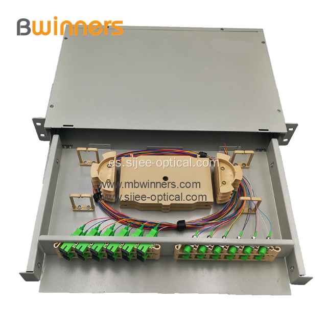 Montaje en bastidor de caja de terminación de fibra óptica de 24/48 núcleos