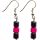 Hematite Earring With 925 Deeppink Silver Hook