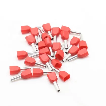 TE Connectivity 22-6 AWG Copper Pin Twin Tubular Wire Crimp Bootlace Ferrules Insulated Cord End Connectors