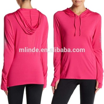 Women Fashion Swift Hoodie Funnel neck Long sleeves Sweatshirts with thumb holes Wholesale