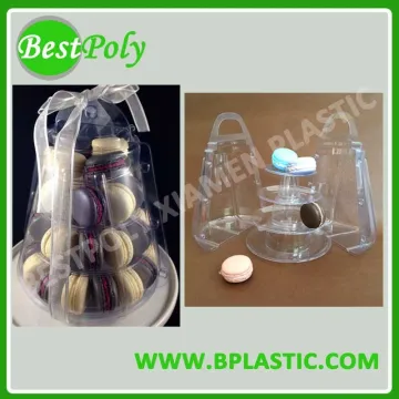 Mini 4 tiers macaron tower with outer shell for Christmas