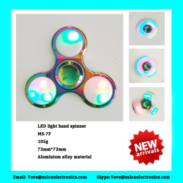 Led light finger fidget spinner colorful lighting hand spinner for kids
