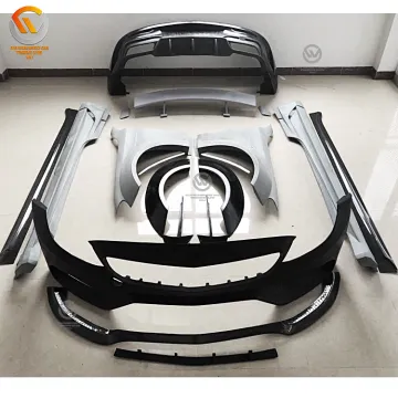 PD Style Full Wide Body Kit for W205 C63/C63S Coupe Sedan - Front Bumper Side Skirt FRP