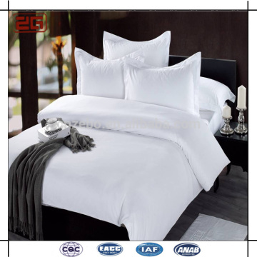 2015 New Luxury Design Double Stitching 100 Cotton Plain White Hotel Bed Sheet
