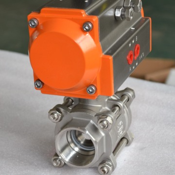 China made 3 pieces thread connection pneumatic ball valve