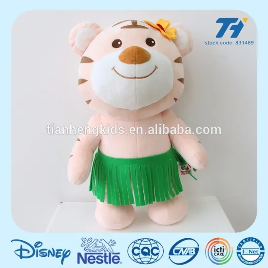 Swimming tiger plush material toy hawaii animal style lovely toy