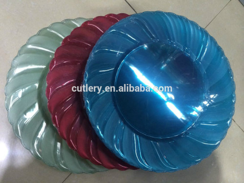 10.2\" disposable plastic colorful round plate