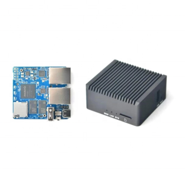 Nanopi R2S Metal Shell OpenWRT System Mini router RK3328 con doppie porte gigabit - 1 GB