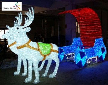 Lighted reindeer and sleigh led with CE RoSH
