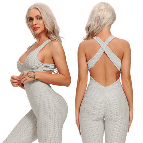 Sleevesless Sport One-Piece Yoga Bodysuit Butt Lifting Yoga Jumpsuit for Women Factory