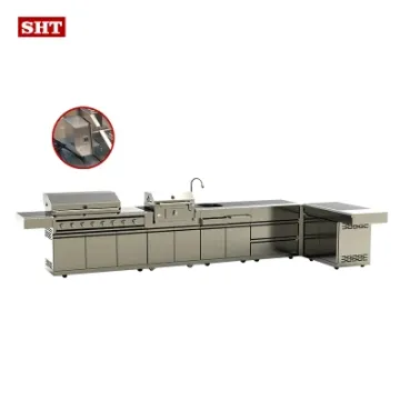 304 Stainless Steel BBQ Gas Charcoal Grill Island Outdoor Kitchen