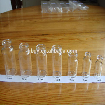 3, 5, 7, 10, 12, 15, 20ml low and neutral borosilicate pharmaceutical glass vials