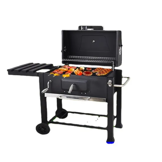 Lar Square Outdoor Hand Barbecue Oven with Thickened Square Heating and Smoke Grill for Courtyard BBQ Grilling