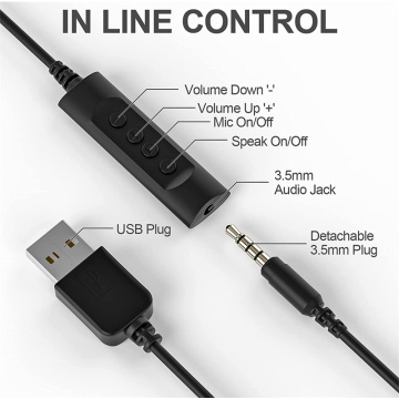 Auriculares USB con micrófono para PC Call Center